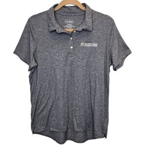 L.L. Bean Women's Everyday SunSmart Customized Grey Short Sleeve Polo Shirt M